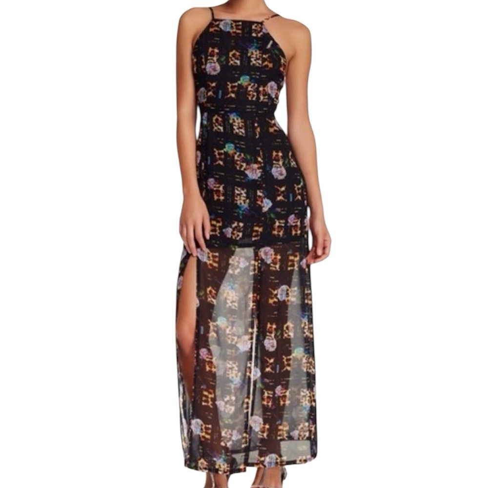 MinkPink Floral Semi-Sheer Maxi Dress – Size Large